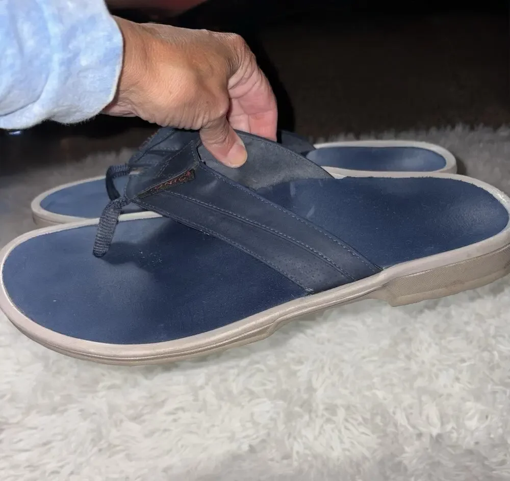 Vionic Men’s 12 Classic Blue Toe Post Arch Flip Flops. Grt. Pair, Comfortable